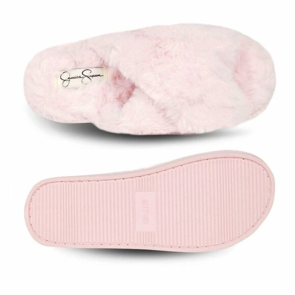Jessica Simpson Women's Cross Band Soft Plush Memory Foam House Slipper Size 6/7 - Picture 12 of 13